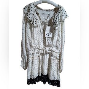 ZARA Women’s White Polka Dot Dress~Size Medium~New With Tag